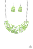 Powerful Prowl - Green Necklace Set