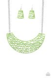 Powerful Prowl - Green Necklace Set